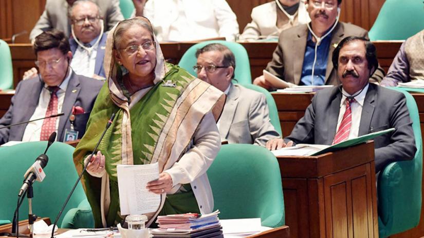 Prime Minister Sheikh Hasina addresses parliament on Wednesday (Jan 29, 2020). Focus Bangla