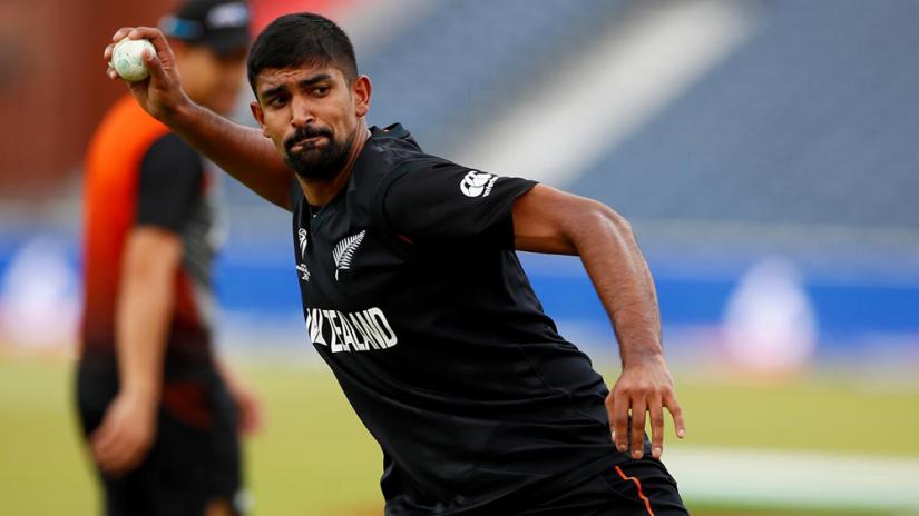 FILE PHOTO: Cricket - ICC Cricket World Cup Semi Final - New Zealand Nets - Old Trafford, Manchester, Britain - July 8, 2019 New Zealand`s Ish Sodhi during nets Action Images via Reuters