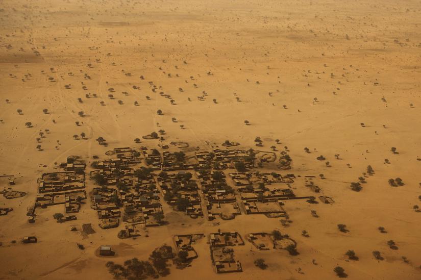 FILE PHOTO: An aerial view shows houses outside the town of Diffa, March 21, 2015. REUTERS