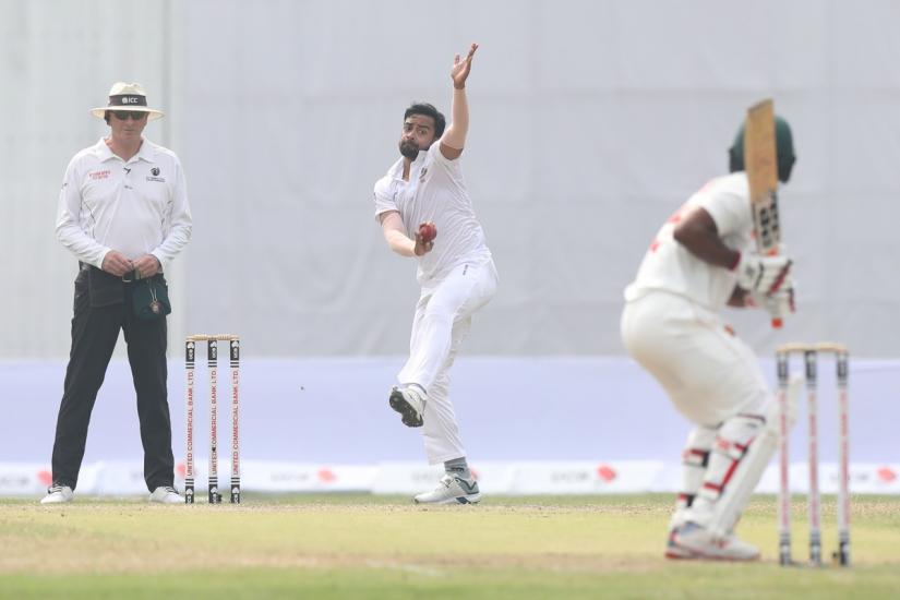 Bangladesh pacer Abu Jayed picked four wickets in the first innings during their Test match against Zimbabwe at SBNS on Sunday (Feb 23). MI Manik