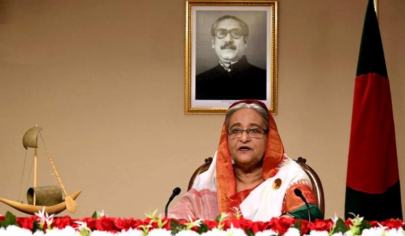 PM Sheikh Hasina addressed the nation on Mar 25. Photo: BSS