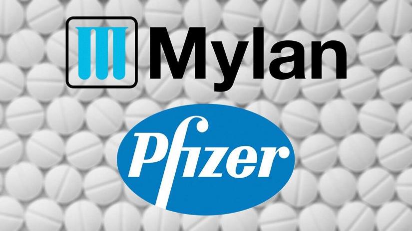 Combination of Mylan and Pfizer logos