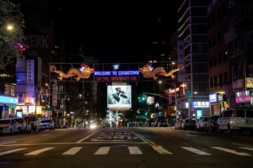 An empty street is seen near Chinatown during the outbreak of the coronavirus disease (COVID-19) in Manhattan, New York City, U.S., March 27, 2020. Picture taken March 27, 2020. REUTERS